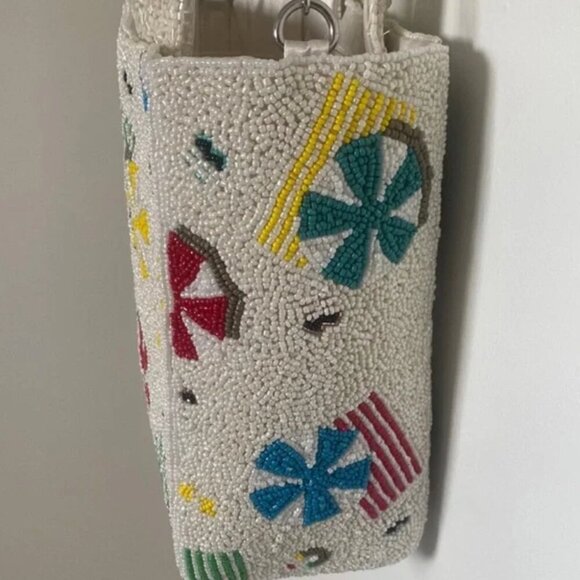 Beaded Bag Bag Beach Scene Handcrafted in India Tik Tok Viral NWT - Picture 5 of 6